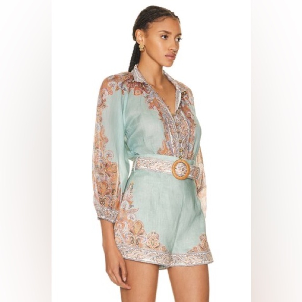 Zimmermann Devi Billow Ramie Blouse & Devi Tuck Short Set - Picture 11 of 17